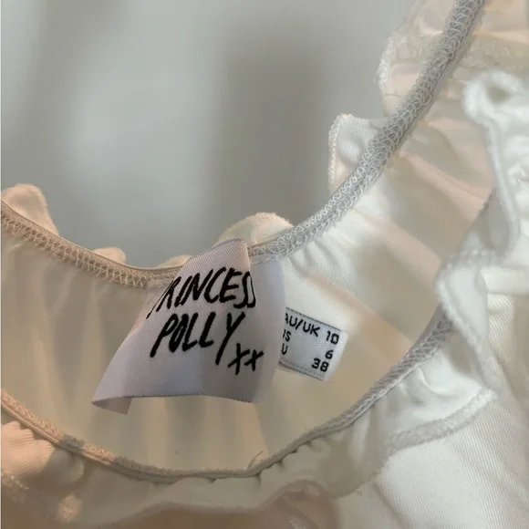 White Ruffled Sleeveless Top - Picture 4 of 4